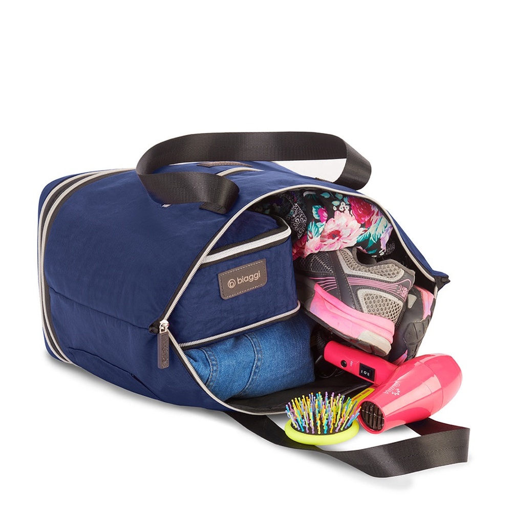 Biaggi Zipsak Boost Expanding Tote Navy Blue & Grey - Picture 3 of 9